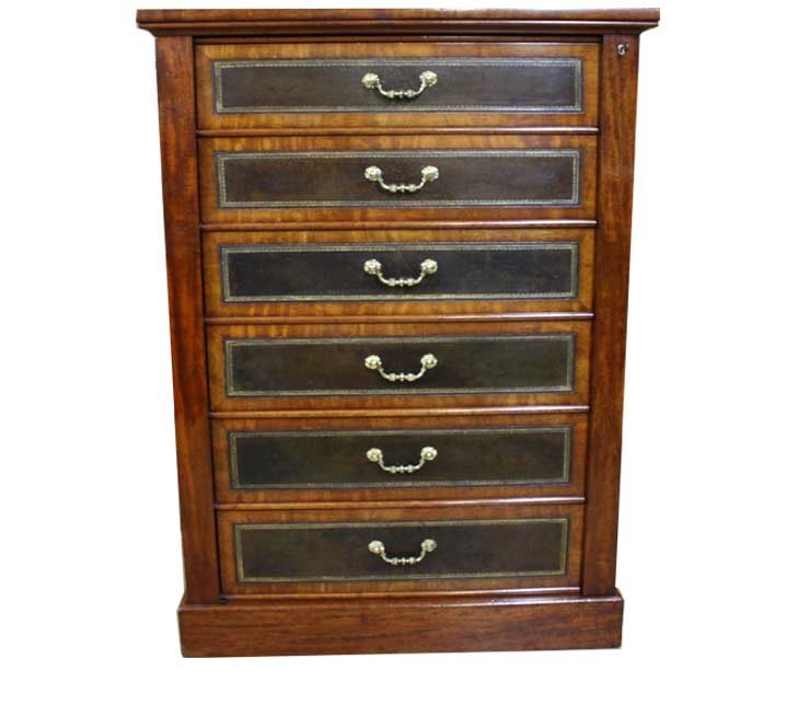 Tall mahogany chest of drawers with a deep French-polished finish
